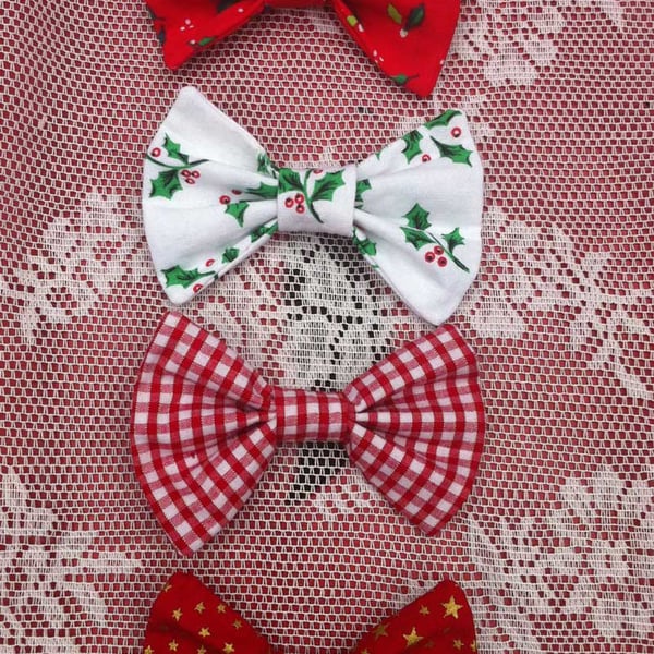 Christmas Bowtie - size Newborn baby to Youth handmade to order