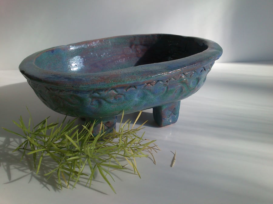 Grey-Blue Ceramic  Bonsai Pot