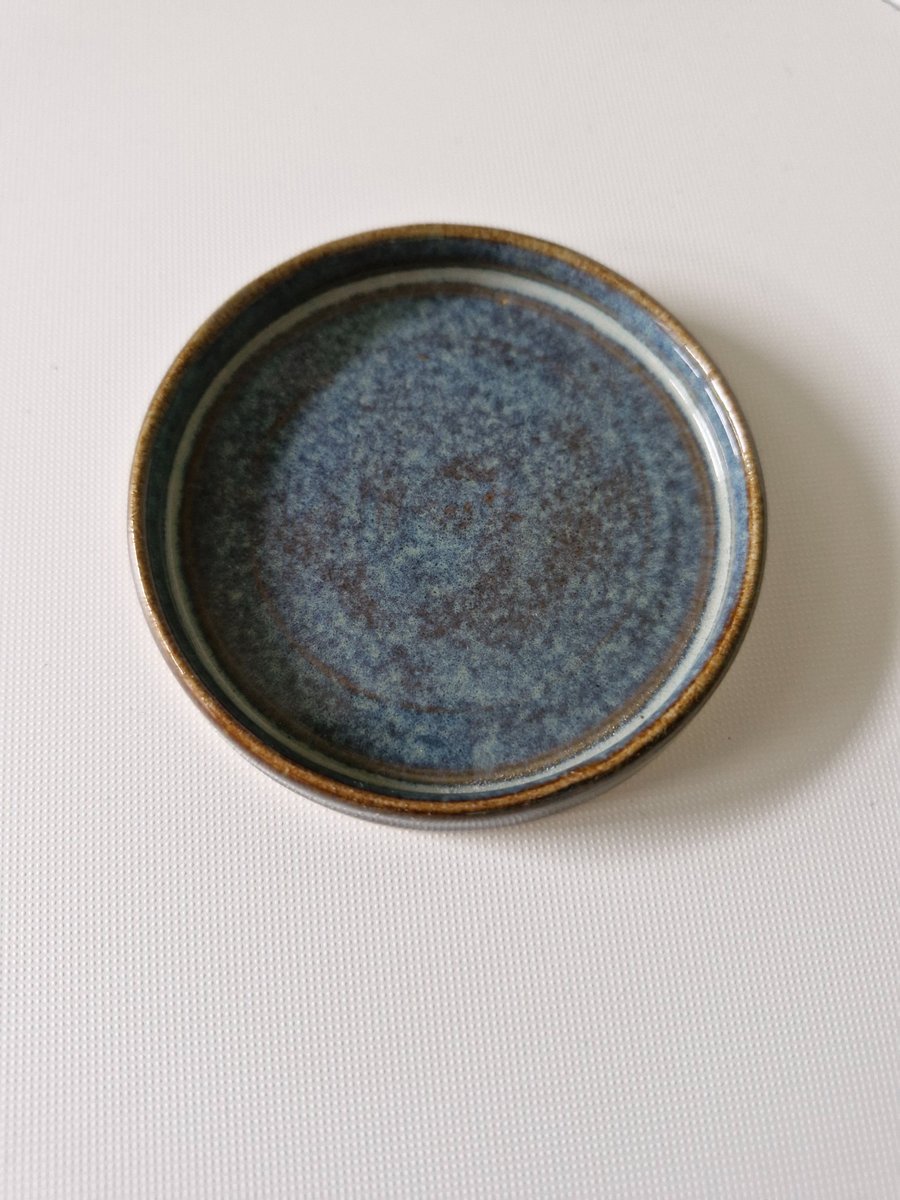 Handmade ceramic mini blue plate