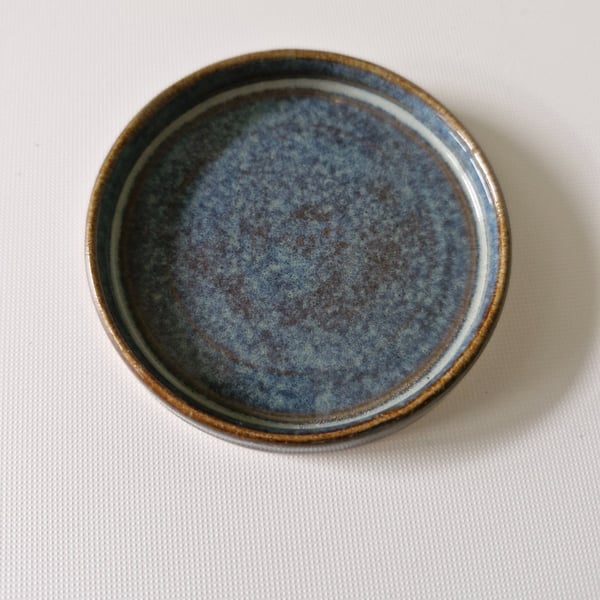 Handmade ceramic mini blue plate