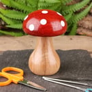 Small wooden darning mushroom, hand crafted in the UK