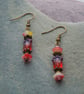 Czech glass tulip flower earrings - Image 1