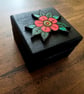 Handmade Mini Wooden Trinket Box – Traditional Tattoo Inspired Flower - Image 1