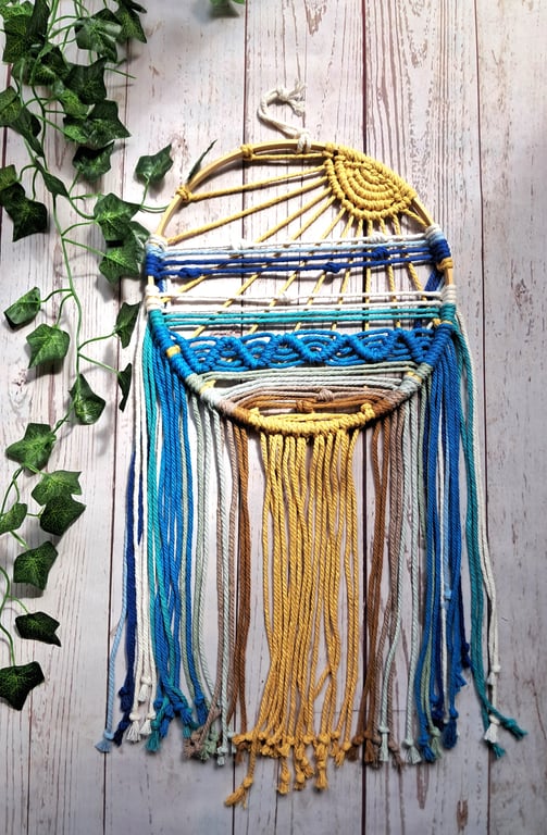 Macrame sunset and sea