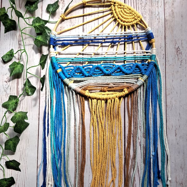 Macrame sunset and sea