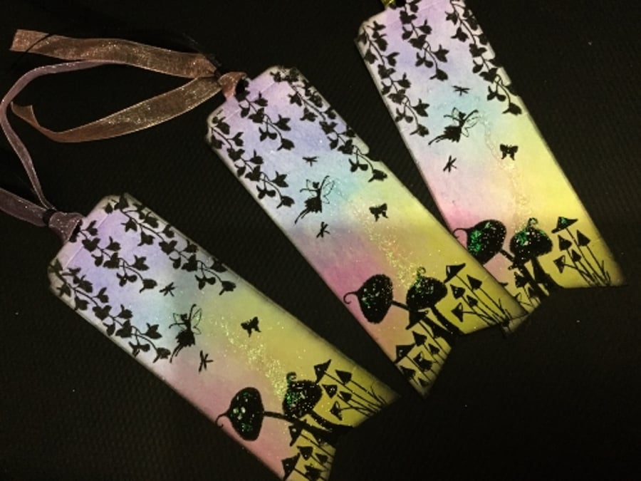 3 Handmade Fairy Bookmarks - Birthday Party Favours