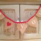 Handmade hessian "I love you" bunting 