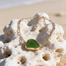 Golden Tide Sea Glass Bracelet