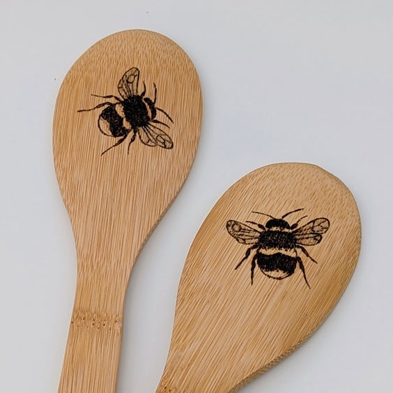 Bees, wooden spoons, kitchen gift, stocking filler gift for a baker