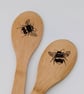 Bees, pyrography decorated wooden spoons, kitchen gift for a baker - Image 1