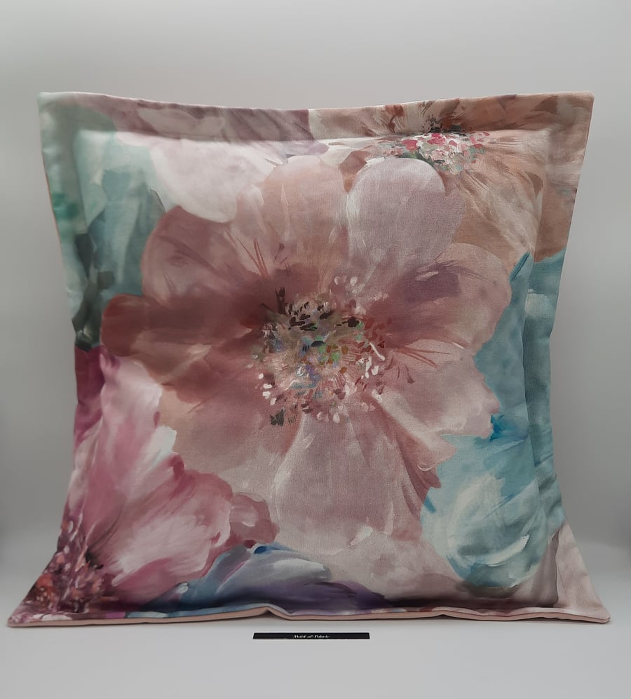 Dusky pink flower 18" cushion cover.