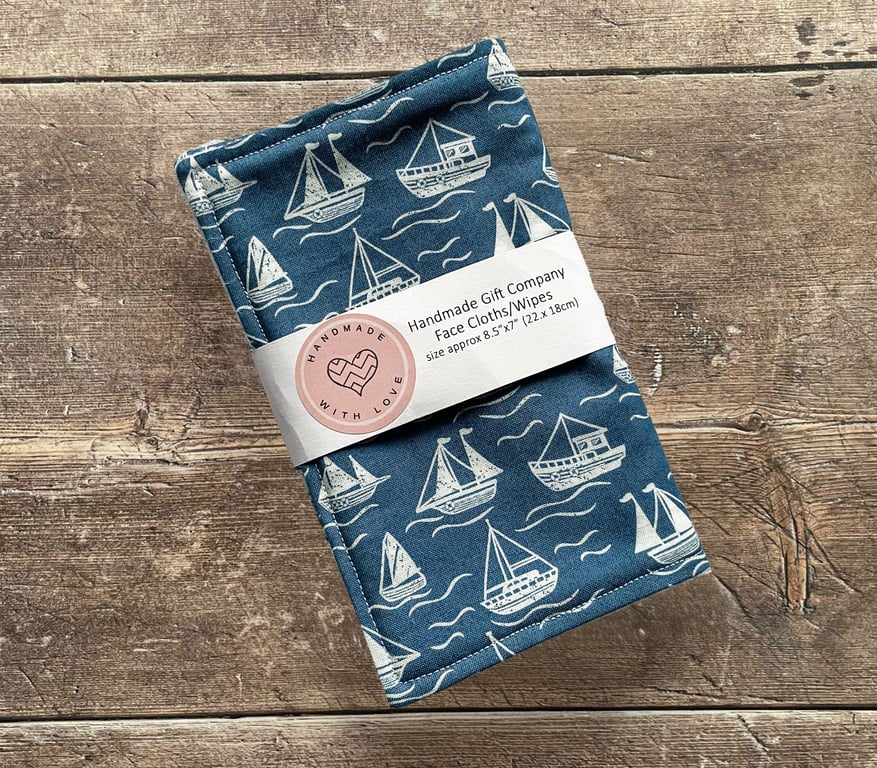 Handmade 2 Pk Face Wipes, Face Cloths, Face Flannels, Eco-Friendly Wipes-FCW24