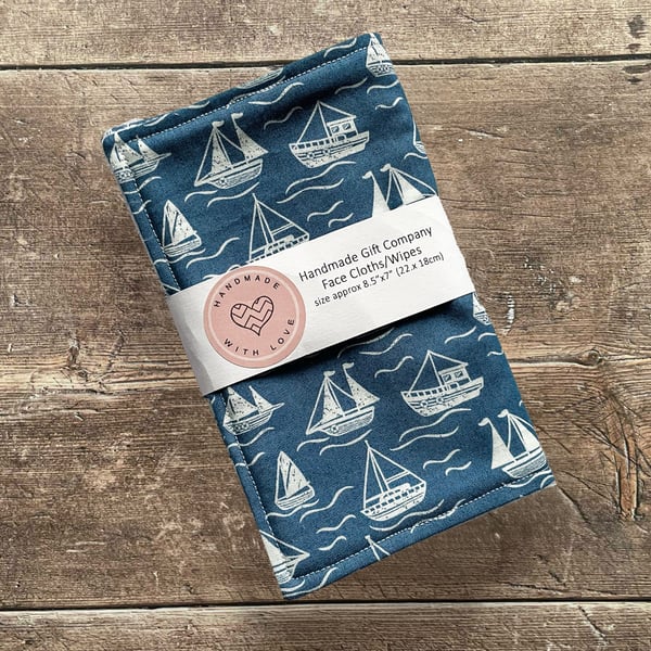 Handmade 2 Pk Face Wipes, Face Cloths, Face Flannels, Eco-Friendly Wipes-FCW24