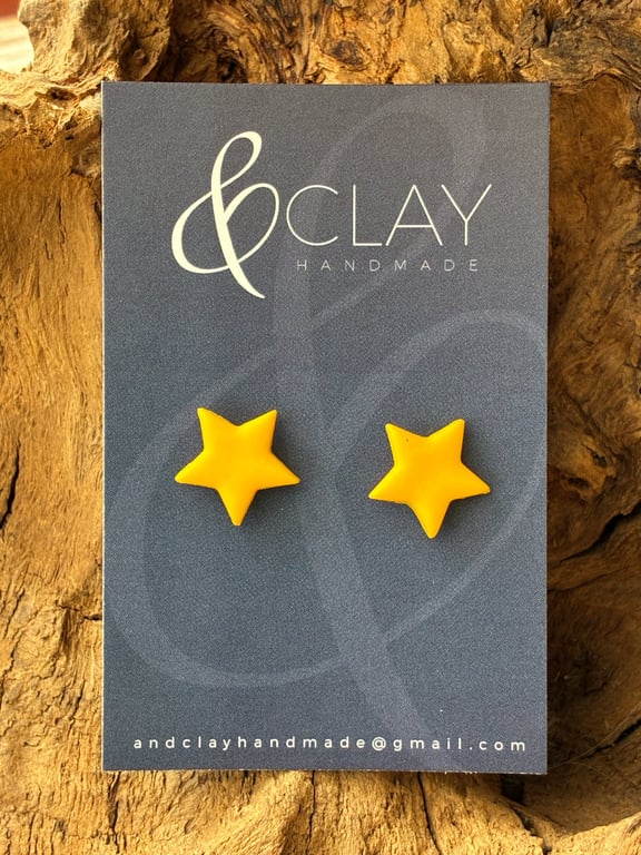 Rock Choir Yellow Star Stud Earrings