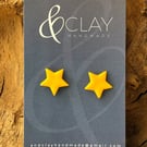 Rock Choir Yellow Star Stud Earrings