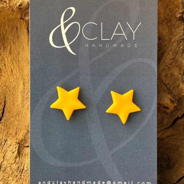 Rock Choir Yellow Star Stud Earrings