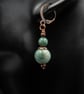 Jasper and copper handmade semiprecious stone earrings, Pisces jewelry - Image 2