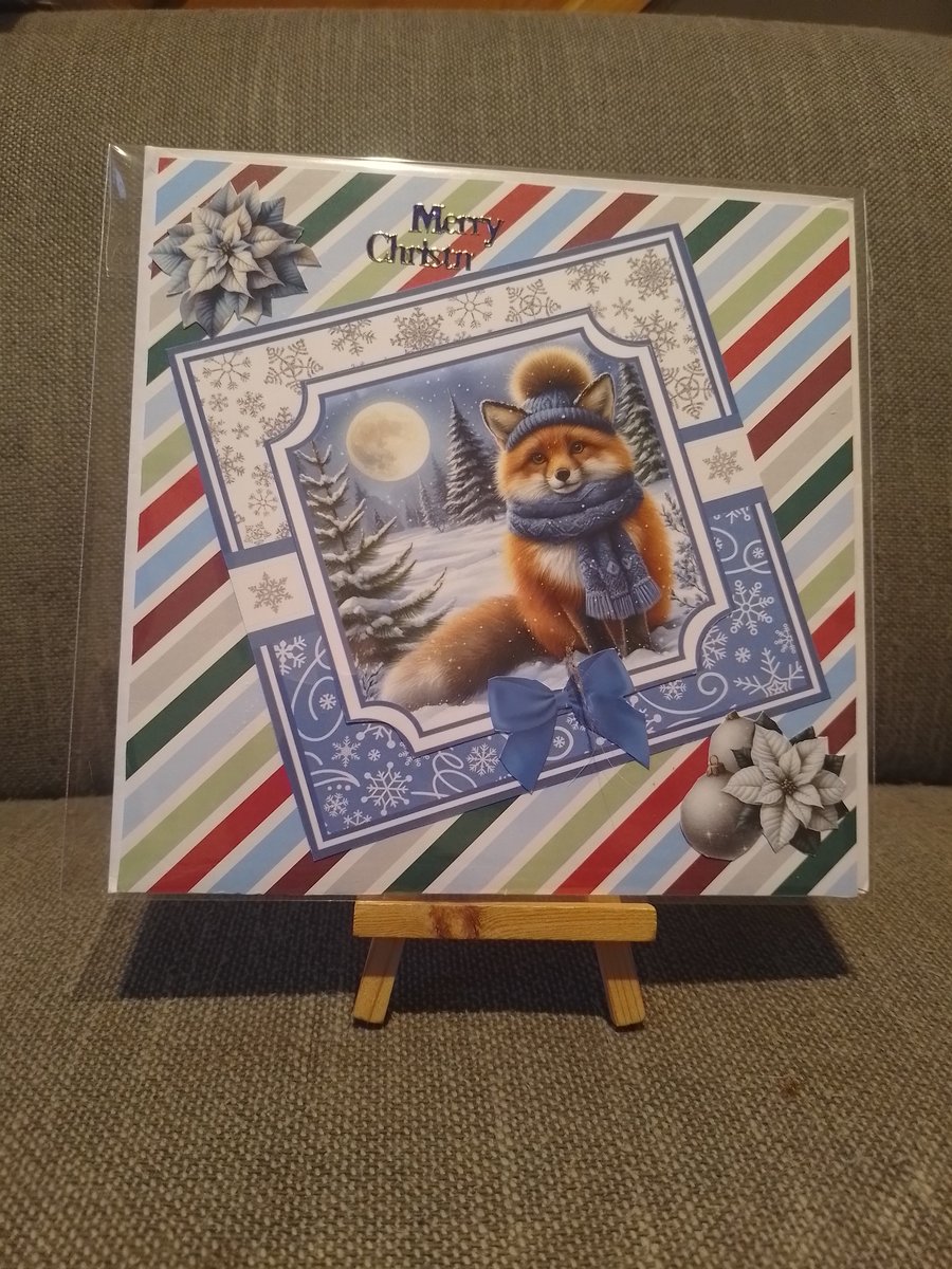 Festive Fox ready for winter Christmas card 