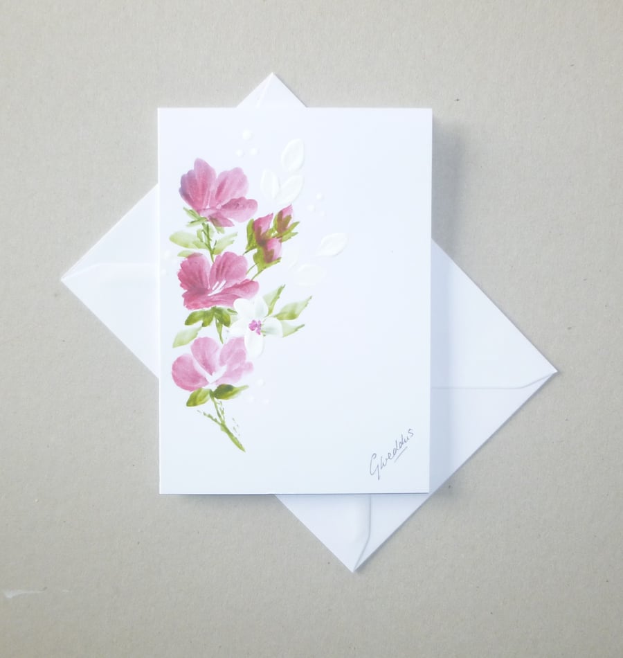 greetings card hand painted floral art painting ( ref FA 385 H3 