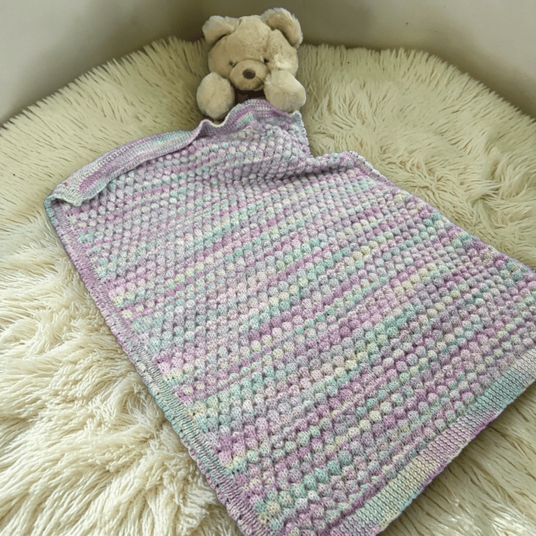 Hand Knitted Baby Blanket, Pram Blanket, New Arrival