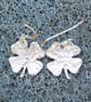 Shamrock earrings in textured sterling silver - Image 1