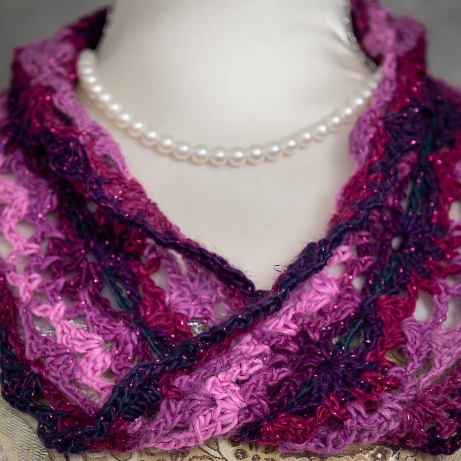 Bright sparkly cowl scarf