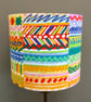 Fun Abstract Bright Scribble Multicolour Yellow 80s vintage fabric Lampshade - Image 2