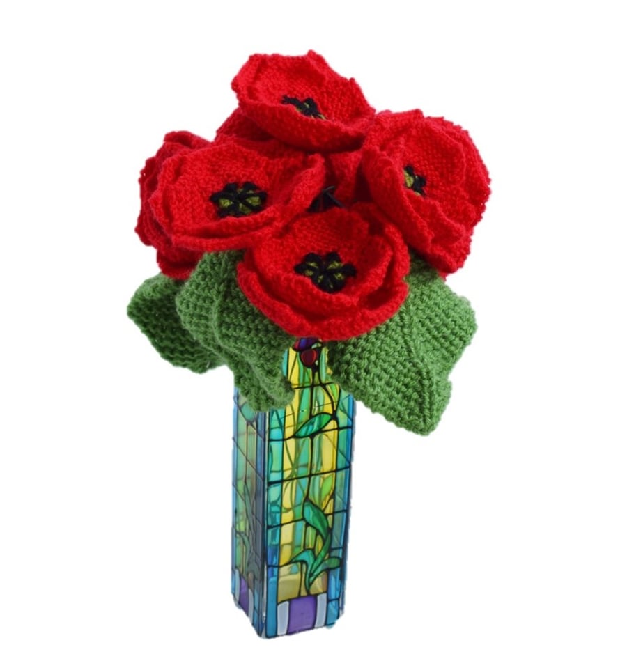 Knitting Pattern for Forever Poppies.  Digital Pattern