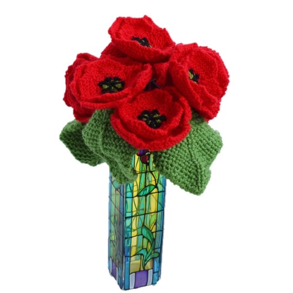 Knitting Pattern for Forever Poppies.  Digital Pattern