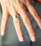 Silver Rune Ring with Gold Details Viking Arthur Wedding Ring - Image 10