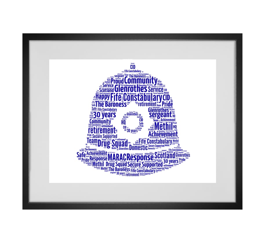 Personalised Retirement Police Officer Hat Design Word Art Gifts  