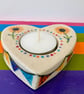SUNFLOWER AND BUNTING CERAMIC HEART SHAPED TEALIGHT HOLDER - Image 4
