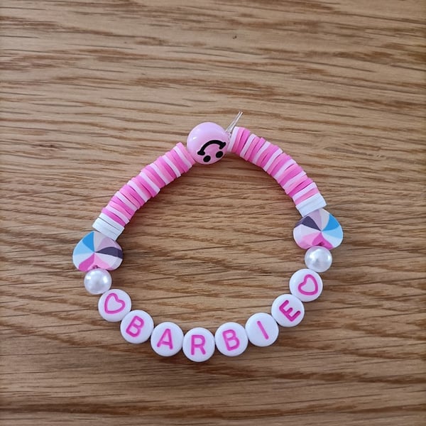 Barbie - Handcrafted Polymer Clay Elasticated Bracelet