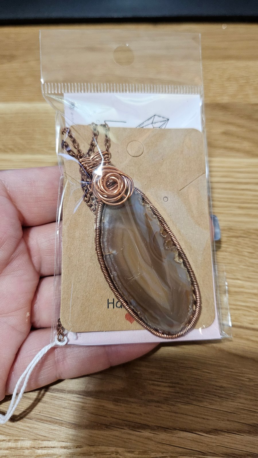 Power Agate Slice Pendant