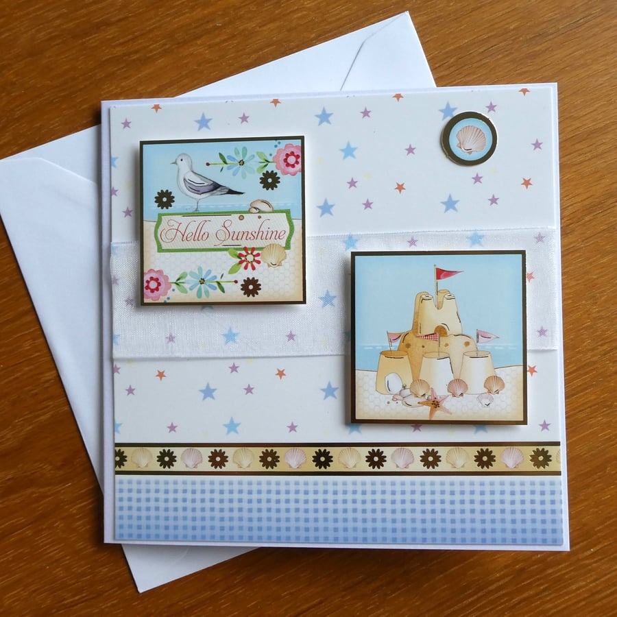 Hello Sunshine Sand Castles and Stars Card