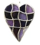 Patchwork Heart Suncatcher Stained Glass Handmade Purples 104 - Image 1