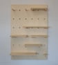 Wall Mounted Wooden Pegboard and Organiser with Shelving and Pegs - Image 4