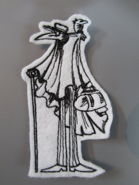 Plague Doctor Mask Embroidered Sew on Applique Patch
