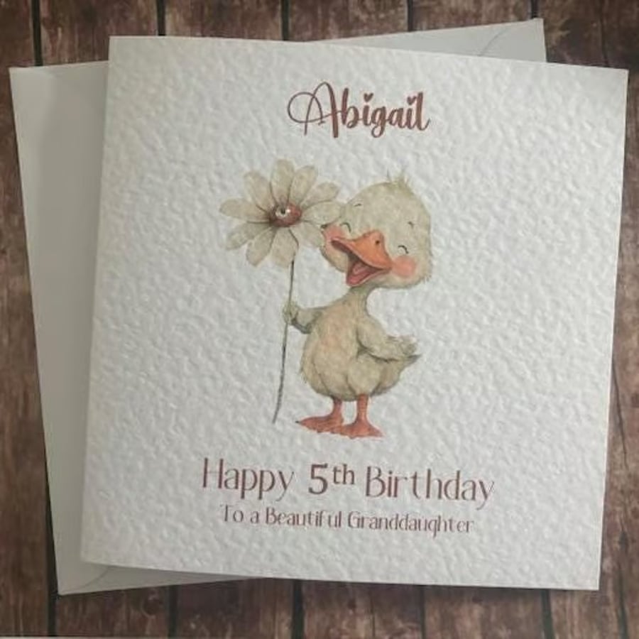 Personalised 1st Birthday Card Daisy Duck Happy First Birthday Baby Girl