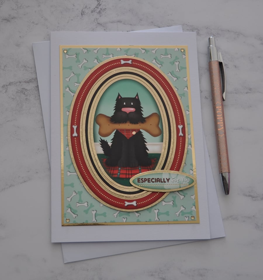 Black Scottie Dog Birthday Card Especially For You 3D Luxury Handmade Card