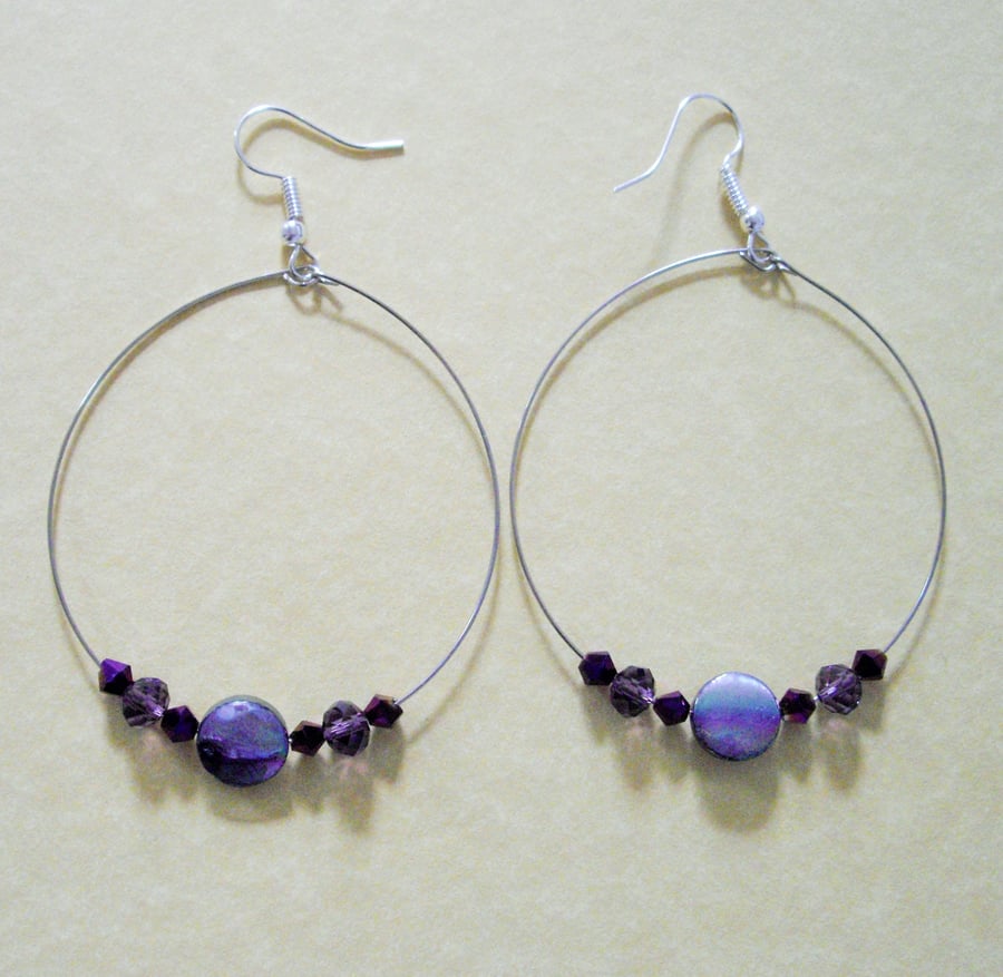 Large Teardrop Hoop Earrings UK Free Post Folksy