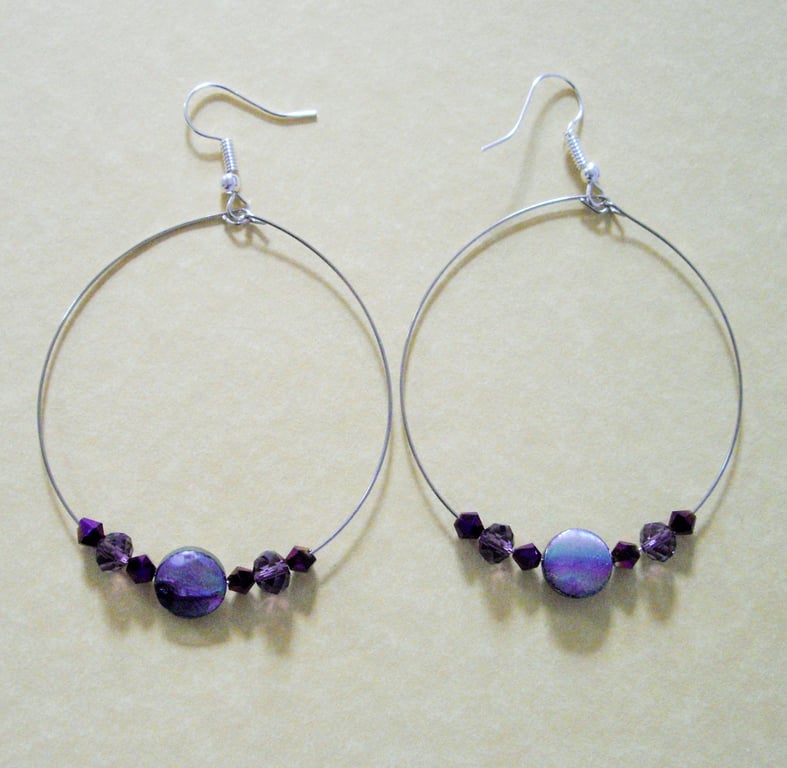 Large Teardrop Hoop Earrings - UK Free Post