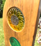 Fused Glass & Reclaimed Wood Sunflower Garden Art  - Image 9