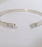 Heart Bangle, Recycled Sterling Silver, Hand Stamped - Image 8
