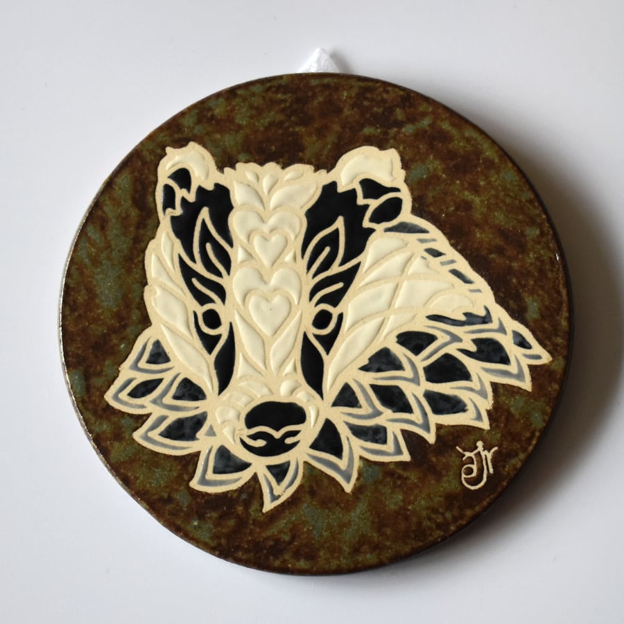 A116 Wall plaque coaster badger (Free UK postage)