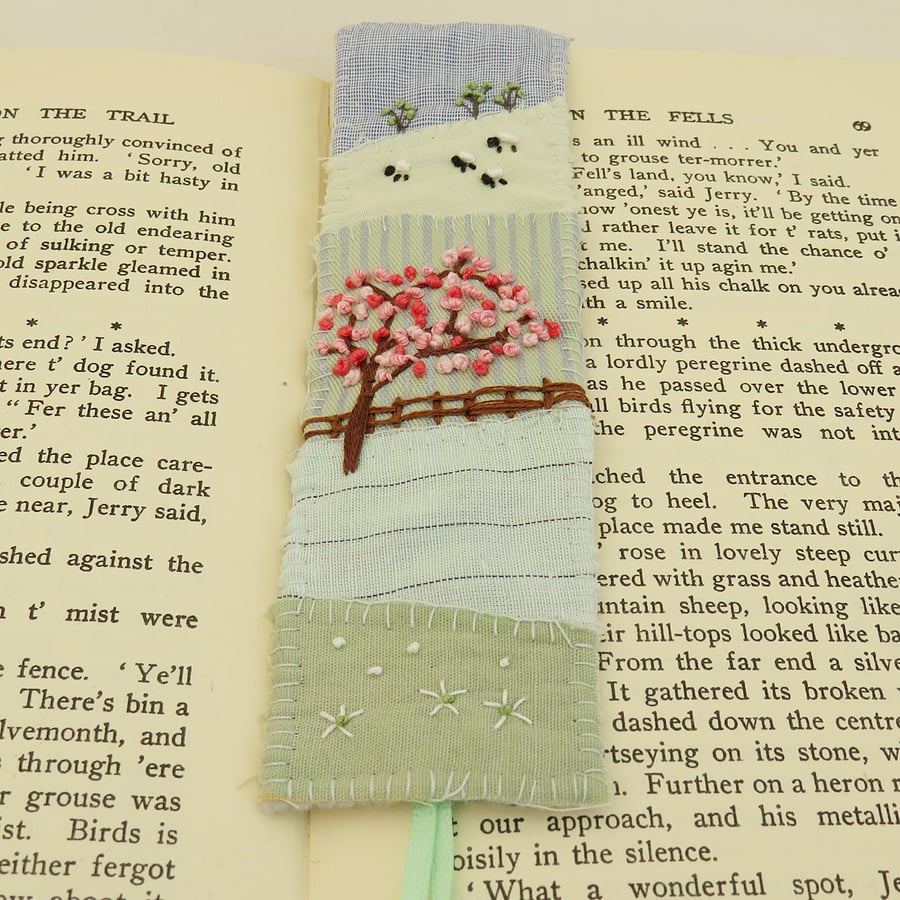 Embroidered Blossom Bookmark 