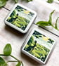 Hare Summer storage tin square buttons, stitch markers, beads, knitting, sewing - Image 1