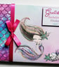 Mermaid birthday guest book, brunette mermaid guest book, mermaid party gift - Image 1