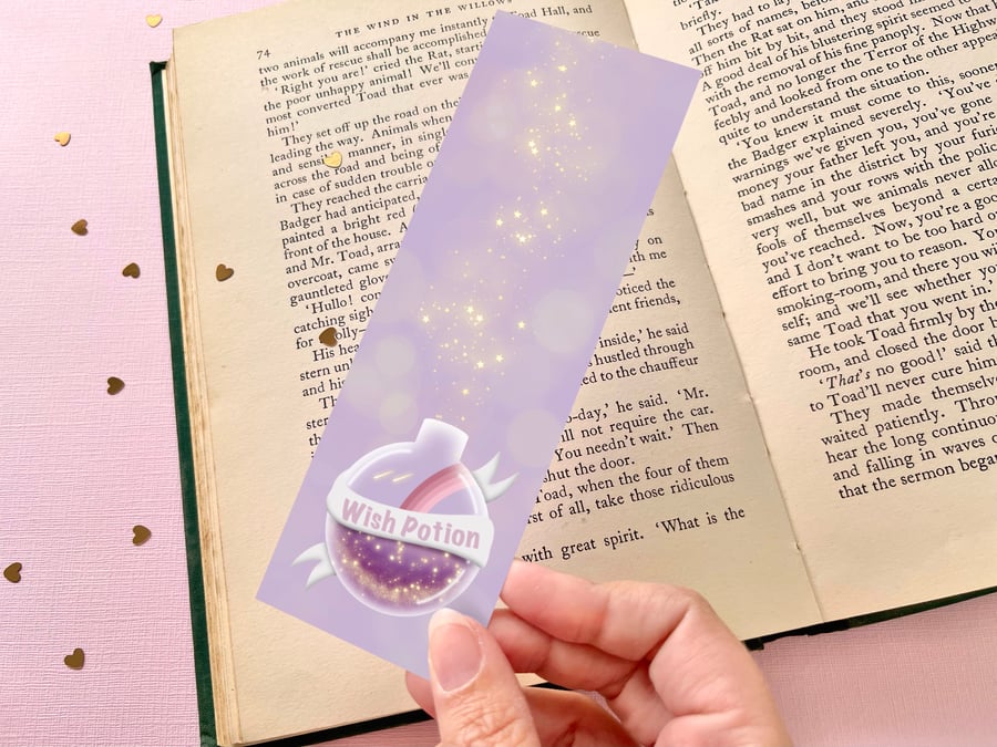 Wish Potion Bookmark, Witchy Bookmark, Spell Jar Magic.