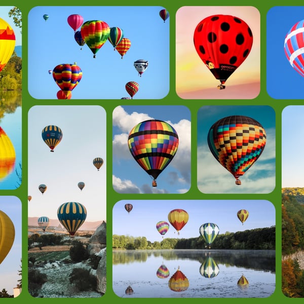 Hot Air Balloons Greeting Card A5